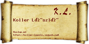 Koller László névjegykártya